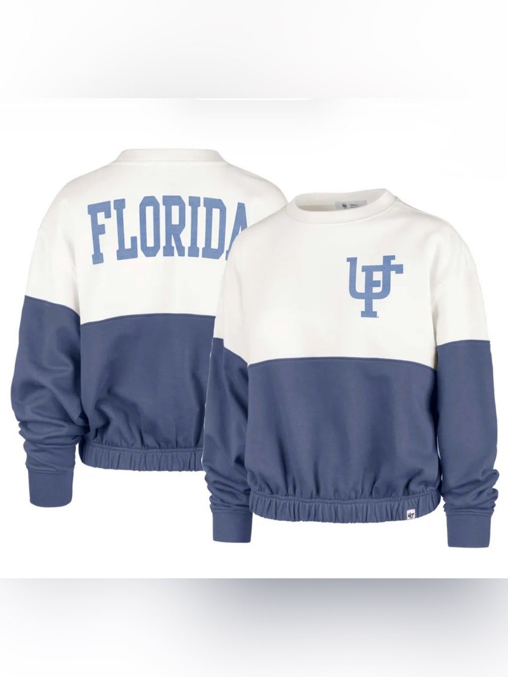 '47 Brand - Women's UF Gator Two-Tone Crewneck Sweatshirt - White & Blue